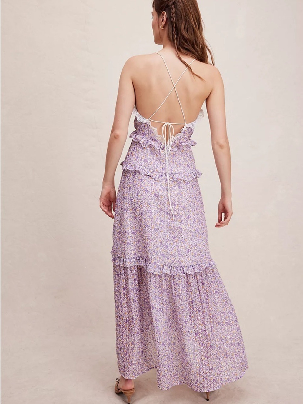 For Love And Lemons Cayne Maxi Dress in Floral Lavender - Picture 2 of 13